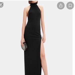 SOLACE LONDON Zadid Black Turtleneck Dress